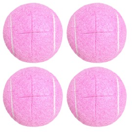 HiBallBall 4 Pack Precut Tennis Balls for Walkers, Heavy Duty Long Lasting Felt Pads for Furniture Legs and Floor Protection (Pink)