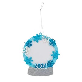Winter Wonderland Snow Globe Picture Frame Christmas Felt Craft, Hanging Ornament, Makes 12
