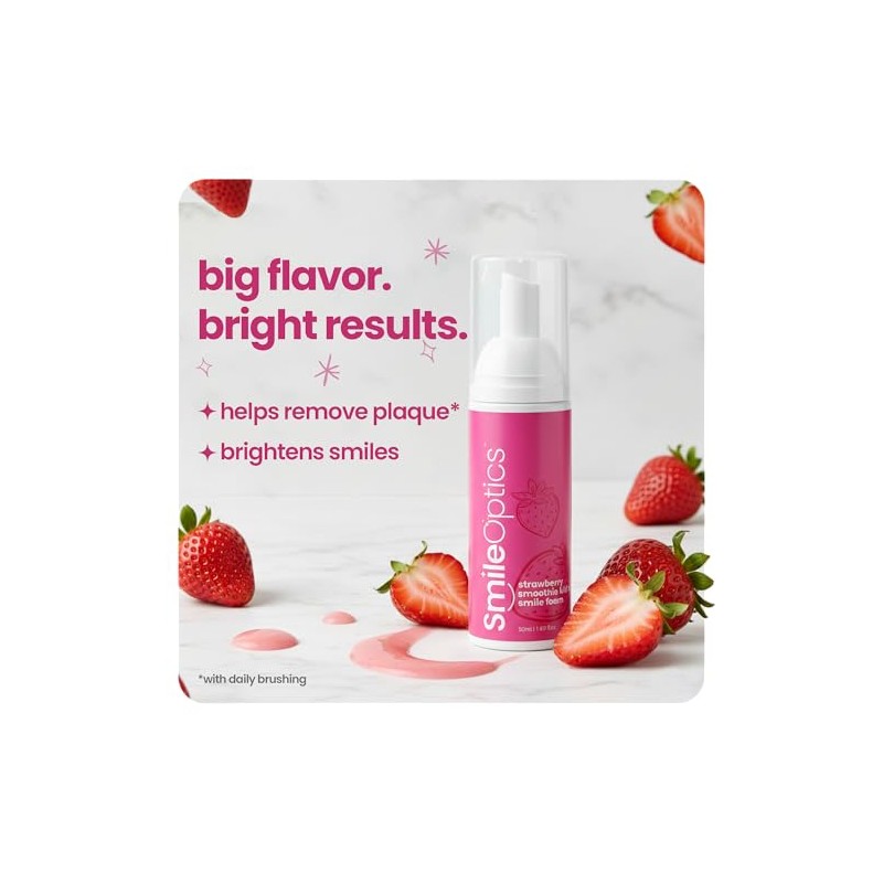 SmileOptics Strawberry Bliss Kids' Foam SmilePaste - Tooth Paste Fluoride-Free