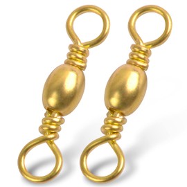 Fishing Barrel Swivels Saltwater Swivel - 60pcs-120pcs Copper Fish Swivels with Solid Ring Connector High-Strength for Seawater Freshwater Fishing Tackle Sizes 1 2 6 8 10