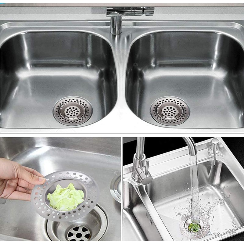 VONRUSS-UK Stainless Steel 2Pcs Kitchen Sink Strainer Plug Standard Dual