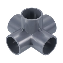 PATIKIL 32mm 5 Way Elbow Pipe Fitting UPVC 1pc Joint Coupling Pipe Adapter for Pipe Connection, Gray