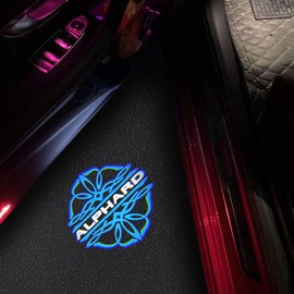 uuakarin Alphard Courtesy Light, Door Welcome Light, Courtesy Lamp, LED Logo Projection, 20 Series Alphard 30 Series, Curtesh, Fade Resistant, Set of 2, Compatible with Car Door Lamps, Alphard