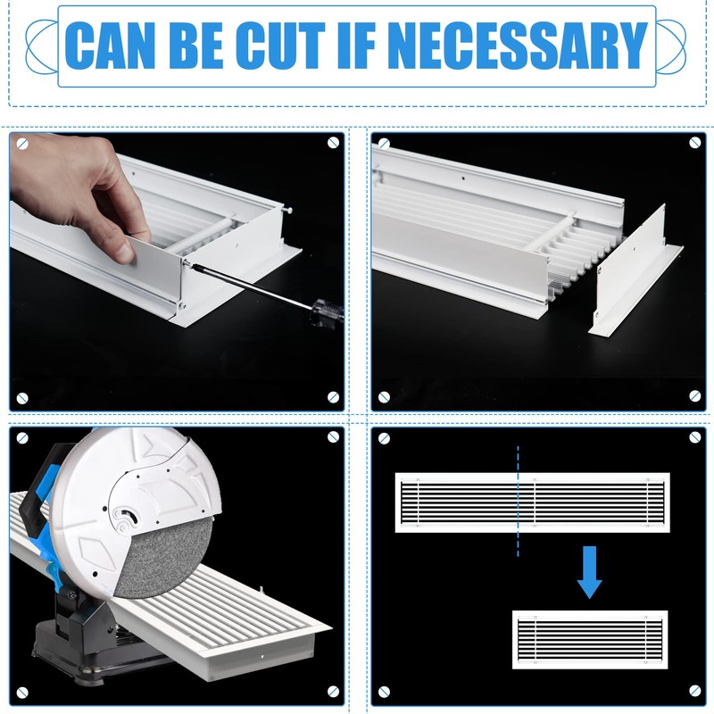 BJADE'S Linear Bar Air Vent Grille,44" X 8",HVAC Stander Vent