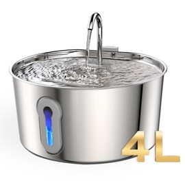 4L/135oz Large Cat Water Fountain Advanced 304 Stainless Steel with Detachable Tank, Easy to Clean, Automatic Pet Fountain Quiet Cats Water Dispenser, Dogs (135oz Large Cat Fountain)