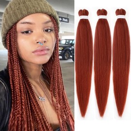 Kachanaa 26 Inch Pre Stretched Braiding Hair 3 Packs EZ Braids Yaki Hot Water Setting Kanekalon Hair for Braiding Yaki Texture Pre Stretched Braiding Hair Extensions 350#