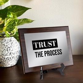 Trust The Process, 12x9 Decorative Wall Plaque | Easel Mount Option | Inspirational Affirmation Wall Art