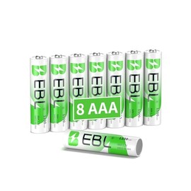 EBL Paquete de 8 Pilas AAA Recargables Pilas Recargables AAA Ni-MH de Tecnología ProCyco (Nominal 1100 mAh, mínimo 1000 mAh)