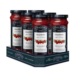 St. Dalfour Strawberry Fruit Spread - 10oz - 100% from Fruit, No Artificial Ingredients, Non-GMO, No Cane Sugars, All Natural - Pack of 6