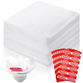200 Pack 12 x 12 Inches Foam Sheets Cushioning Foam Sheets with 100 Pcs Fragile Labels for Moving Packing Supplies, Convenient to Use, Making Packaging and Transportation Easier, Packaging Material