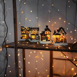 hausleben Christmas Town Christmas Village with Lighting 4 Pieces