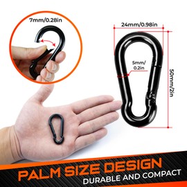 PAMAZY 12Pcs 2In Spring Snap Hooks, Utility Hook Clip, Heavy Duty Rope Connector, Quick Link Snap Hooks for Indoor and Outdoor, Hanging, Camping, Fishing, Hiking (12Pcs 2In)