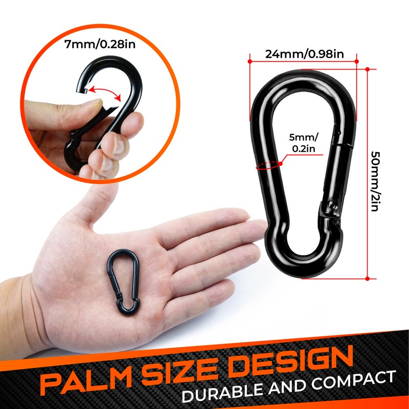 PAMAZY 12Pcs 2In Spring Snap Hooks, Utility Hook Clip, Heavy