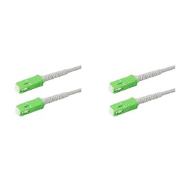 SpeedyFiberTX 2-Pack 1 Meter SC/APC to SC/APC 3.0mm White Simplex Riser OFNR Fiber Patch Cable, Corning SMF-28 Singlemode 9/125um Ultra Fiber, OS1/OS2 Compatible