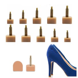ZVSLGVZ 10 Pairs High Heel Tips Kit - U Shaped Cap Cover Shoe Protectors With Dowels for Shoes (Apricot, 10 Pairs)