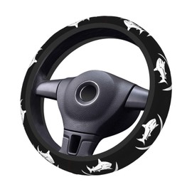 Vykmvtyb Pirate Fish Flag Steering Wheel Covers,Anti Slip Sweat Absorption Elasticity Car Accessories Steering Wheel Protector Universal 15 Inch for SUV Sedan Vans Trucks