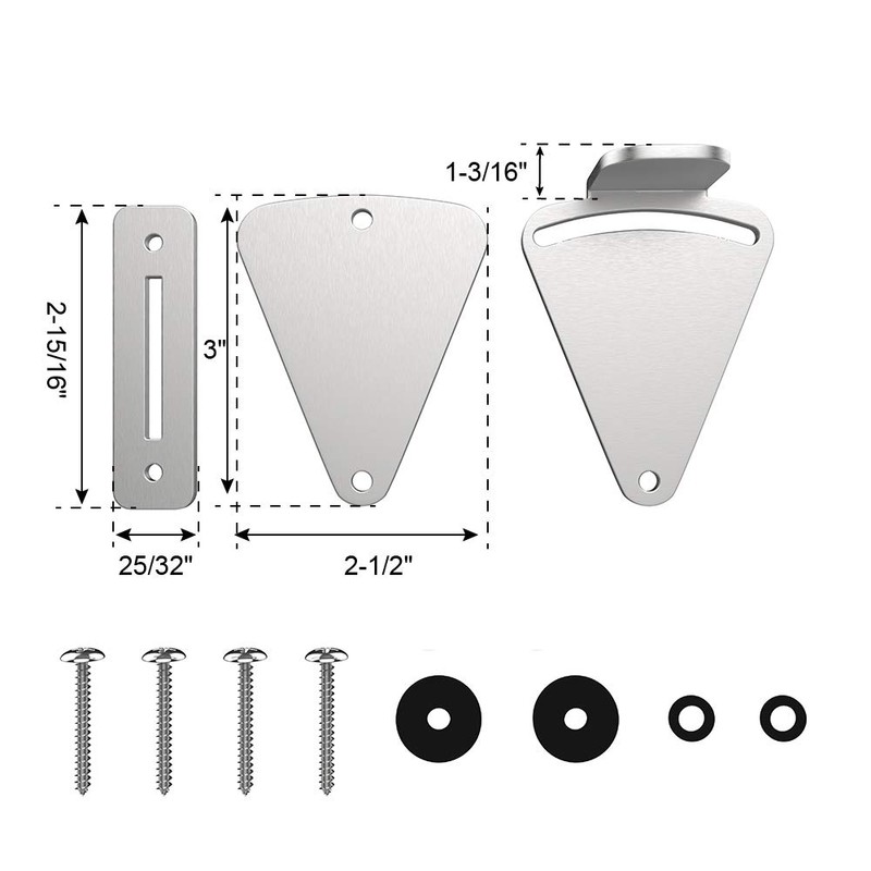 WINSOON Barn Door Lock Hardware Stainless Steel Sliding Privacy Latch