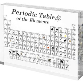 Original Periodic Table with Real Elements Inside, Real Periodic Table of 83 Elements, Acrylic Periodic Table Display with Elements Samples, Chemistry Gifts Crafts Decor for Kids Adults
