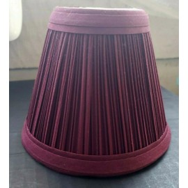 Lake Shore Studios Nice New Dark Burgundy Clip On Pleated Chandelier Lamp Shades 3" X 4" X 4"