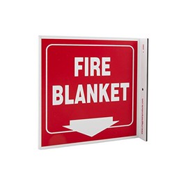 Zing Green Products 2555 Recycled Plastic "Fire Blanket" Safety L Sign, 7" Length, 7" Width, 2.5" Height