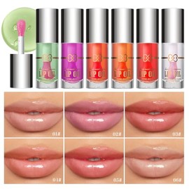 Aceite labial nutritivo, líquido de bálsamo labial hidratante profundo, brillo labial de alto brillo no pegajoso, tinte labial hidratante para labios 
