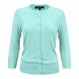 YEMAK CO079 - Sudadera de punto de cuello redondo para mujer (talla S-3X), Azul (Ice), 2X (PLUS)