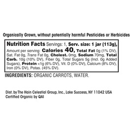 Earth's Best Organic Stage 2 Baby Food, Carrots, 4 oz. Jars