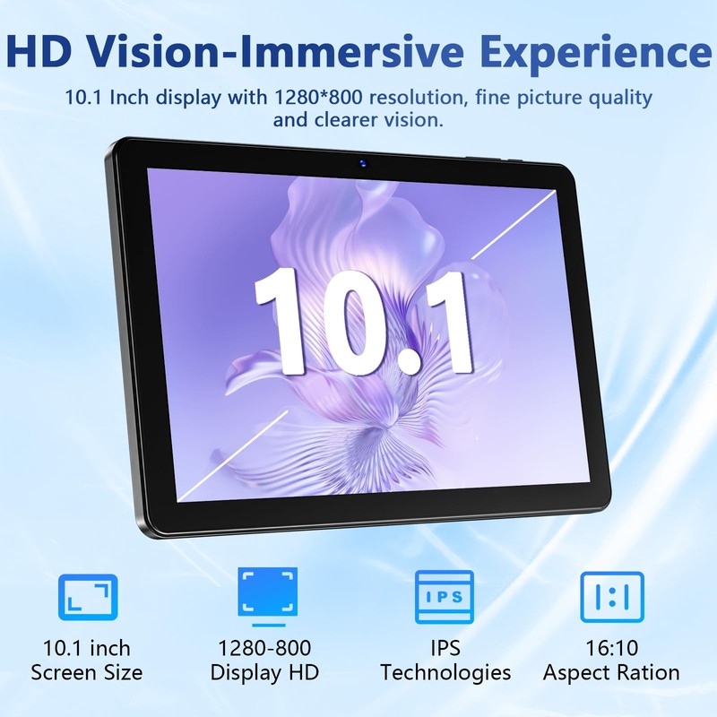 Aobante Tablet 10 Inch, 2025 Android 15 Tablets, 18GB+128GB, 1TB