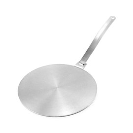 QWORK 9.45" Stainless Steel Induction Heat Diffuser Plate with Handle - Even Heat Distribution Design for Gas, Glass Cooktop & Induction Cooker, Compatible with Various Cookware