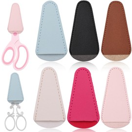 Scissor Sheath Leather Small Scissor Holster, Set of 6, Artificial Leather, Scissor Cover Protector, Stratum Stratum Clamp, Protective Cover, Lightweight, Abrasion Resistant, Dustproof, Protective