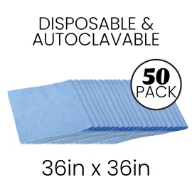 Oasis Autoclave CSR Sterilization Wrap, 36” x 36”, Breathable, Blue, 50 Pack