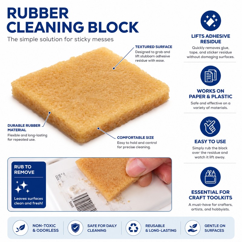 Rubber Adhesive Remover Block for Residue Cleaning – Reusable Glue