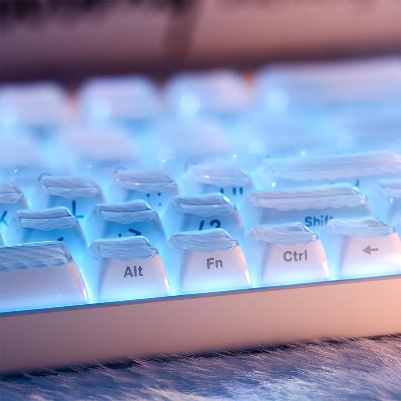 XVX White Key Cap - Crystal Jelly Key Cap,136 Keys