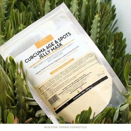 Nuestra Tierra Cosmetica Mascarilla Hidroplástica de Curcuma Anti-Edad y Antimanchas, Jelly Mask con Colágeno Vegano y Niacinamida, 100g