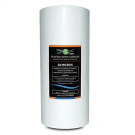 SP10BB50 – FilterLogic 10” Big Blue Spun Poly 50 Micron Sediment Water Filter fits Standard housings - Whole House Filters, Reverse Osmosis Systems & Aquarium Filters,Removes : Sediment, Rust