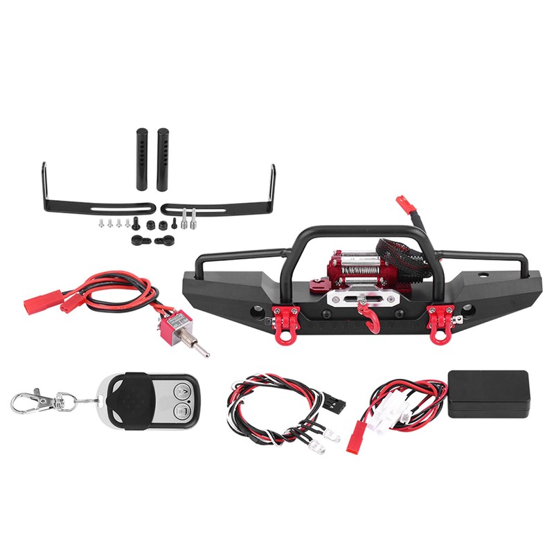 Aluminum Alloy Front Bumper with Winch for Traxxas TRX-4 RC