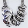 Ashley Stewart Silver, multiple chain Necklace and Earrings Set, Circles