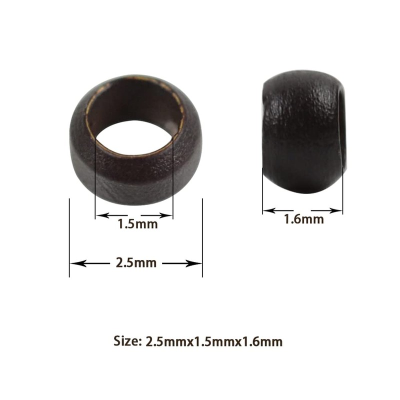 Pack of 200 2.5 mm Copper Nano Rings MicroLinks Rings