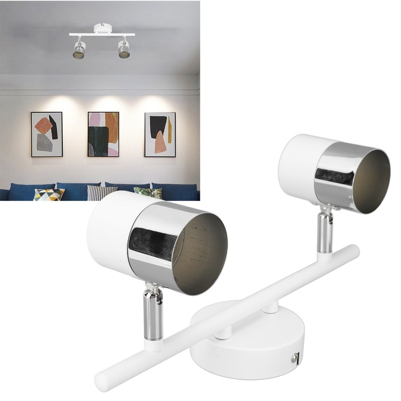 Track Light Kit 2 Heads 13.6in Length 2 Light Track