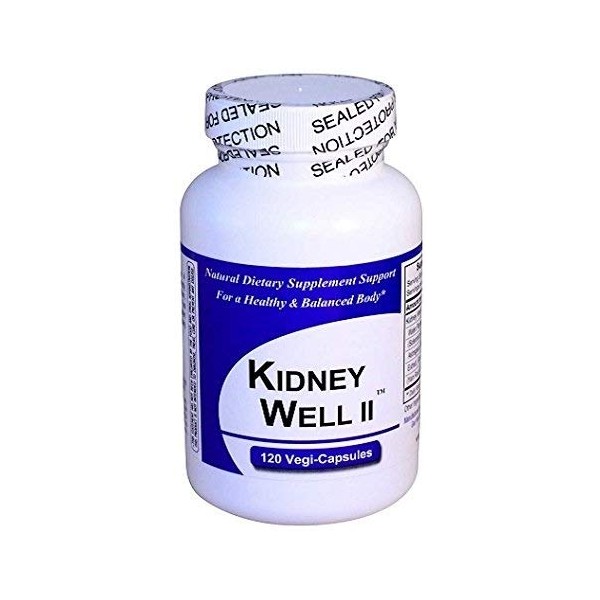 KidneyWell II (1 Bottle w/ 120 Capsules) - Concentrated Kidney Full Spectrum Herbal Blend - Dietary Supplement Kidney Well Restore
