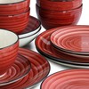 Elama Gia 24 Piece Round Stoneware Dinnerware Set in Red