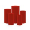KONPON 5pc Red Cylinder Pedestal Display Covers for Birthday Parties,