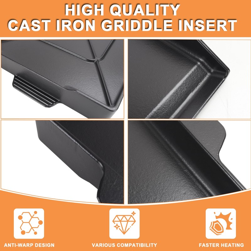 Universal Cast Iron Flat Top Griddle for Gas/Stove/Electric/Charcoal Grill,23" X