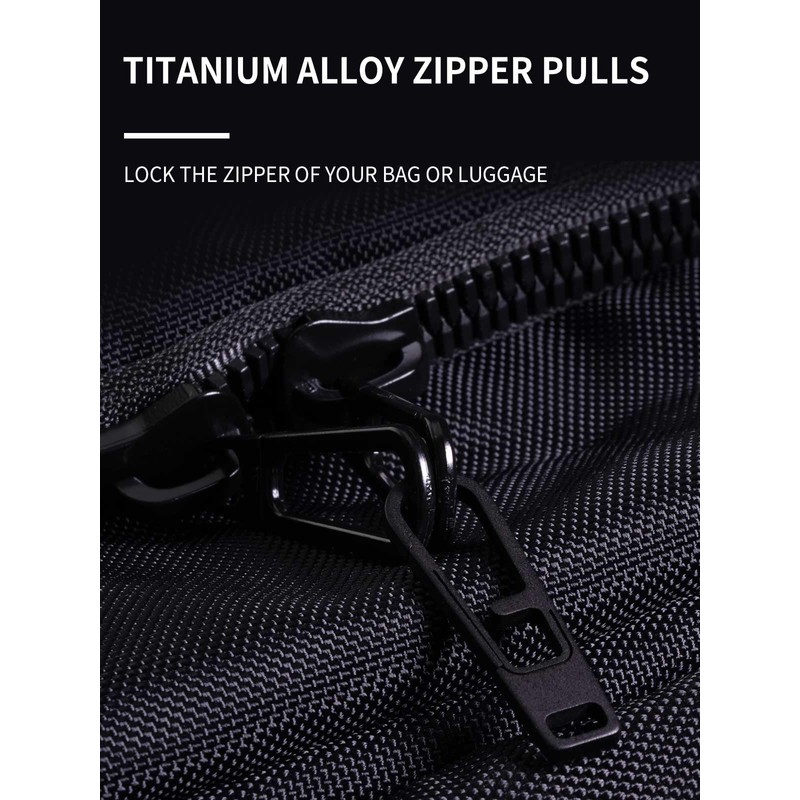 TIKIDESIGN Titanium Zip Zipper, Pack of 2 Zip Pendants, Removable