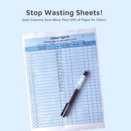 Patient Sign-in Sheets, HIPAA Compliant, 12 Sheets, Carbonless 3-Part Forms with Peel-Off Labels & Date Column, for Medical Offices, Dental Clinic (Blue,12 Sets-300 Labels)