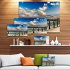 Design Art PT9123-32-16 City Lake Under Clouds-Cityscape Photography Canvas Print-32x16,