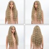 Style Icon 30" Long Water Wave Curly Middle Part Synthetic