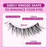 FENG BEAUTY Natural Wispy Cat Eye False Eyelashes Lightweight Fluffy