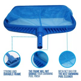 Stargoods Pool Skimmer Net Heavy Duty Leaf Rake Cleaning Tool Fine Mesh Net Bag Catcher