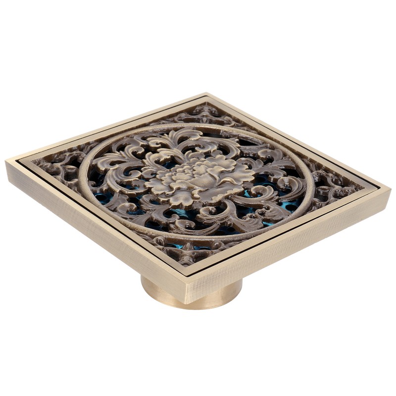 10x10cm Floor Drain Antique Copper Anti Odor Bathroom Floor Drainer